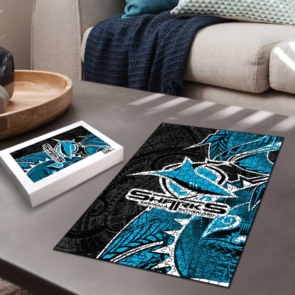Cronulla Sharks Puzzle Polynesian Tribal Tattoo Pacific Sport Art