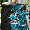 Cronulla Sharks Quilt Polynesian Tribal Tattoo Pacific Sport Art