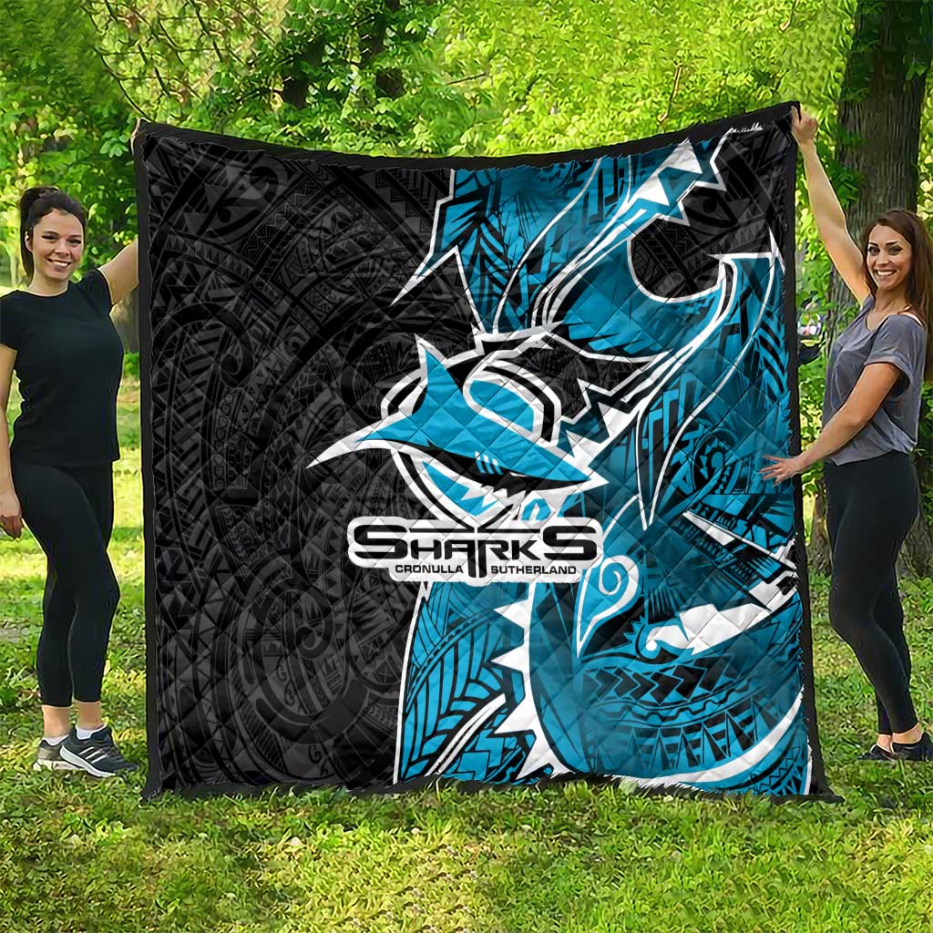 Cronulla Sharks Quilt Polynesian Tribal Tattoo Pacific Sport Art