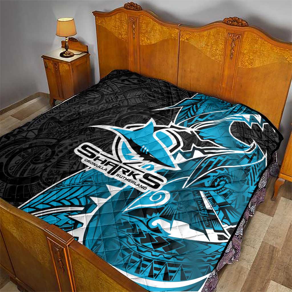 Cronulla Sharks Quilt Polynesian Tribal Tattoo Pacific Sport Art