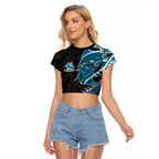 Cronulla Sharks Raglan Cropped T Shirt Polynesian Tribal Tattoo Pacific Sport Art
