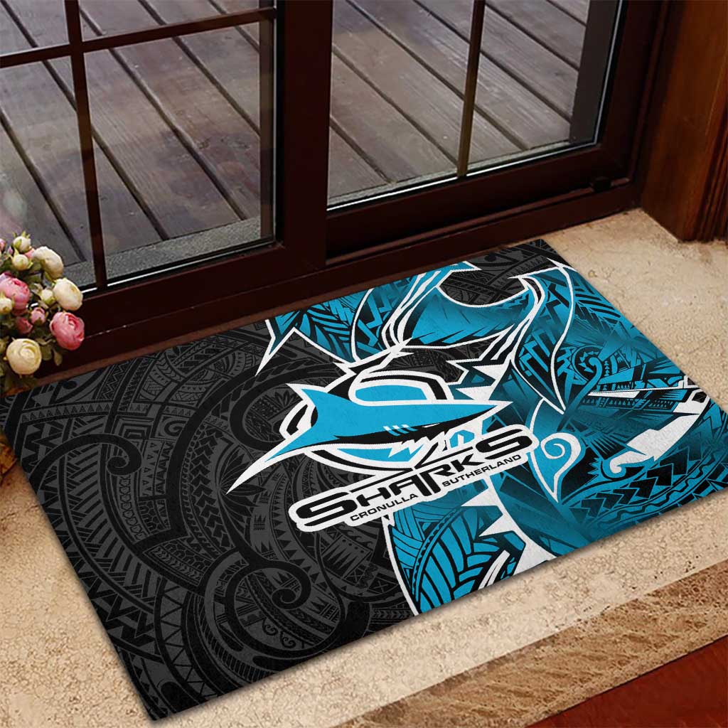 Cronulla Sharks Rubber Doormat Polynesian Tribal Tattoo Pacific Sport Art
