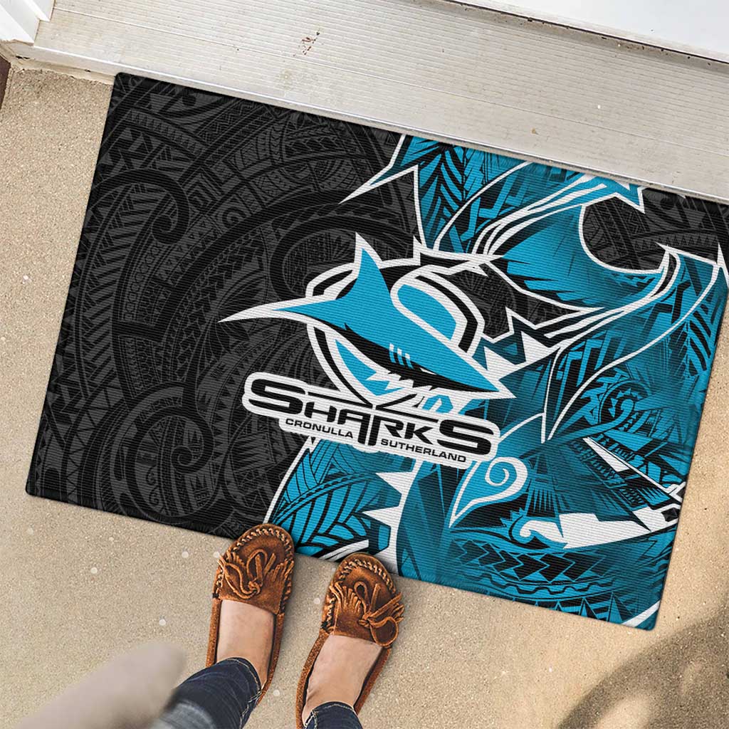 Cronulla Sharks Rubber Doormat Polynesian Tribal Tattoo Pacific Sport Art