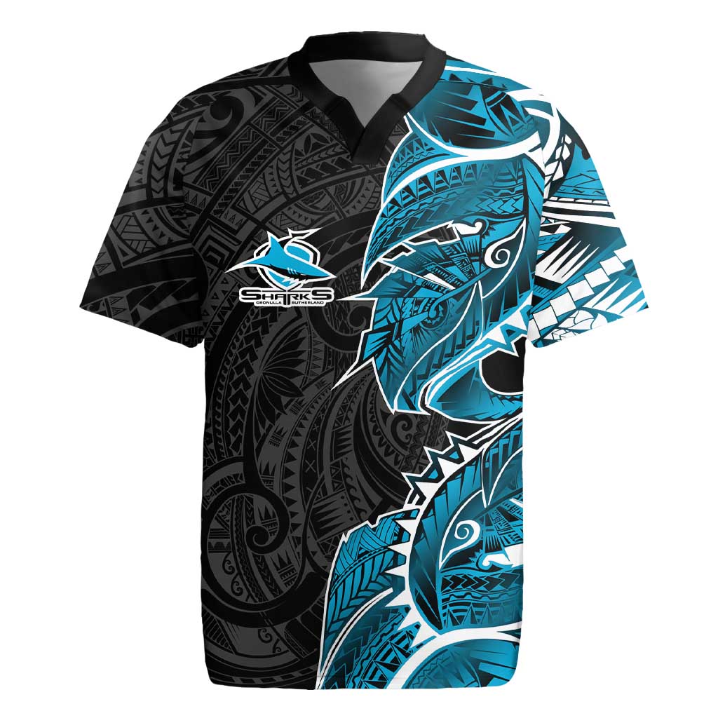 Cronulla Sharks Rugby Jersey Polynesian Tribal Tattoo Pacific Sport Art