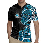 Cronulla Sharks Rugby Jersey Polynesian Tribal Tattoo Pacific Sport Art