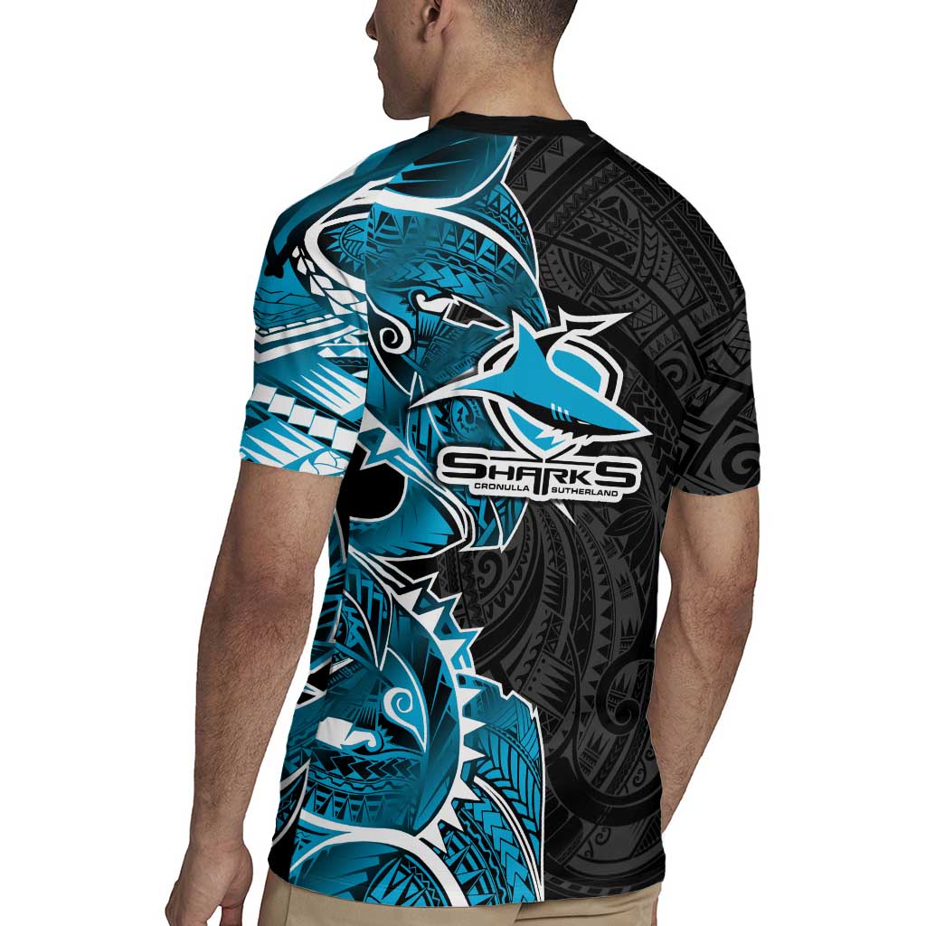 Cronulla Sharks Rugby Jersey Polynesian Tribal Tattoo Pacific Sport Art
