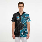 Cronulla Sharks Scrub Top Polynesian Tribal Tattoo Pacific Sport Art