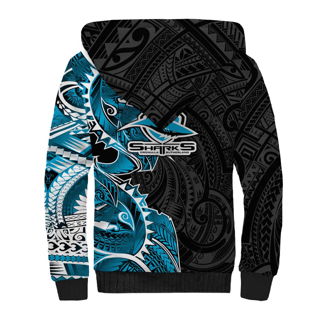 Cronulla Sharks Sherpa Hoodie Polynesian Tribal Tattoo Pacific Sport Art