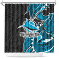 Cronulla Sharks Shower Curtain Polynesian Tribal Tattoo Pacific Sport Art