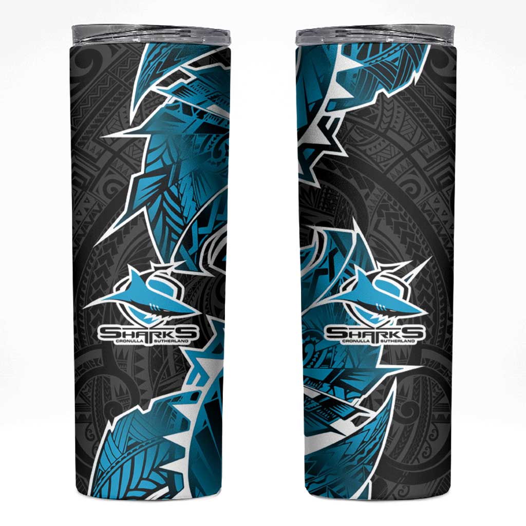 Cronulla Sharks Skinny Tumbler Polynesian Tribal Tattoo Pacific Sport Art