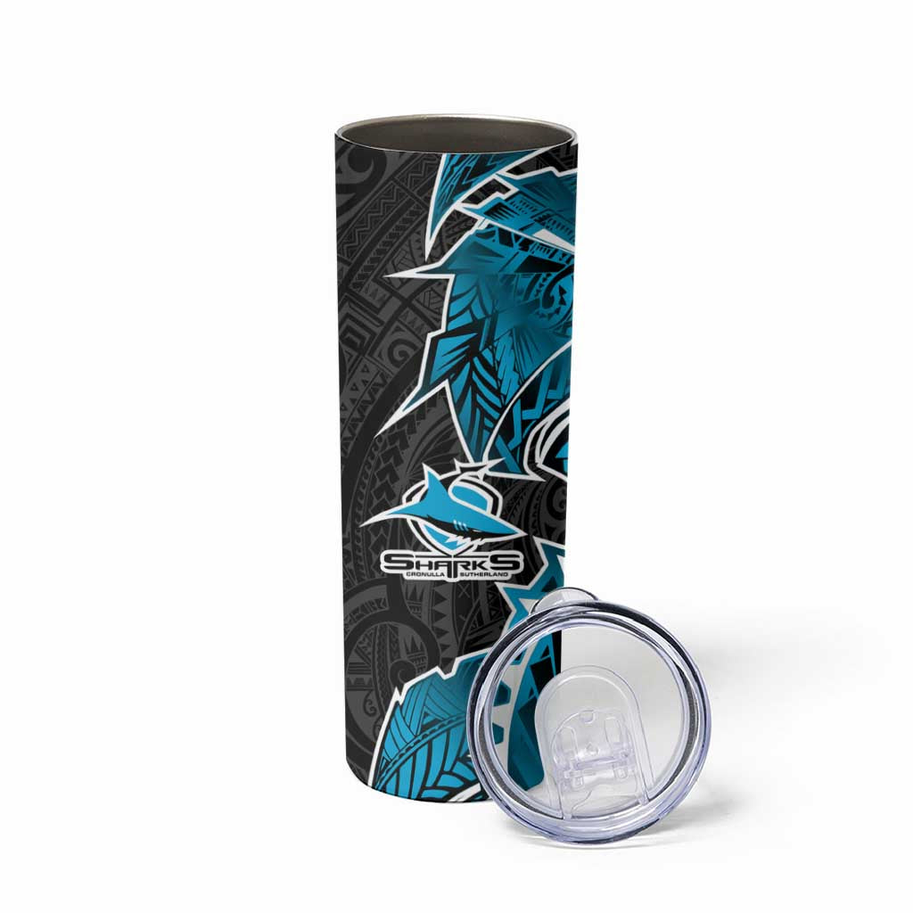 Cronulla Sharks Skinny Tumbler Polynesian Tribal Tattoo Pacific Sport Art
