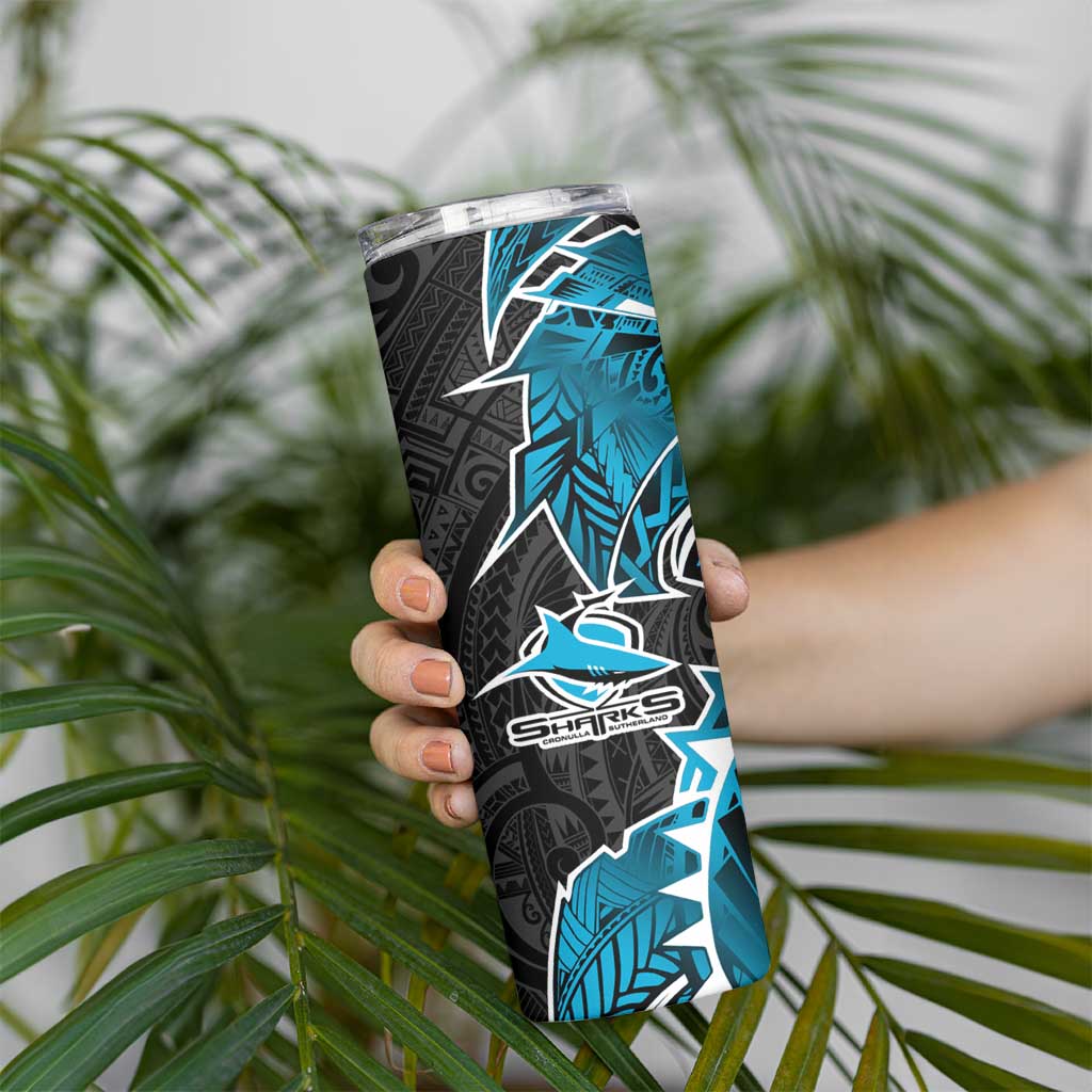 Cronulla Sharks Skinny Tumbler Polynesian Tribal Tattoo Pacific Sport Art