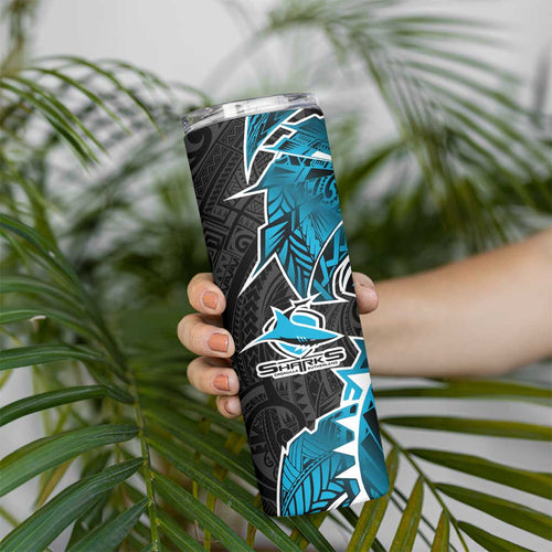 Cronulla Sharks Skinny Tumbler Polynesian Tribal Tattoo Pacific Sport Art