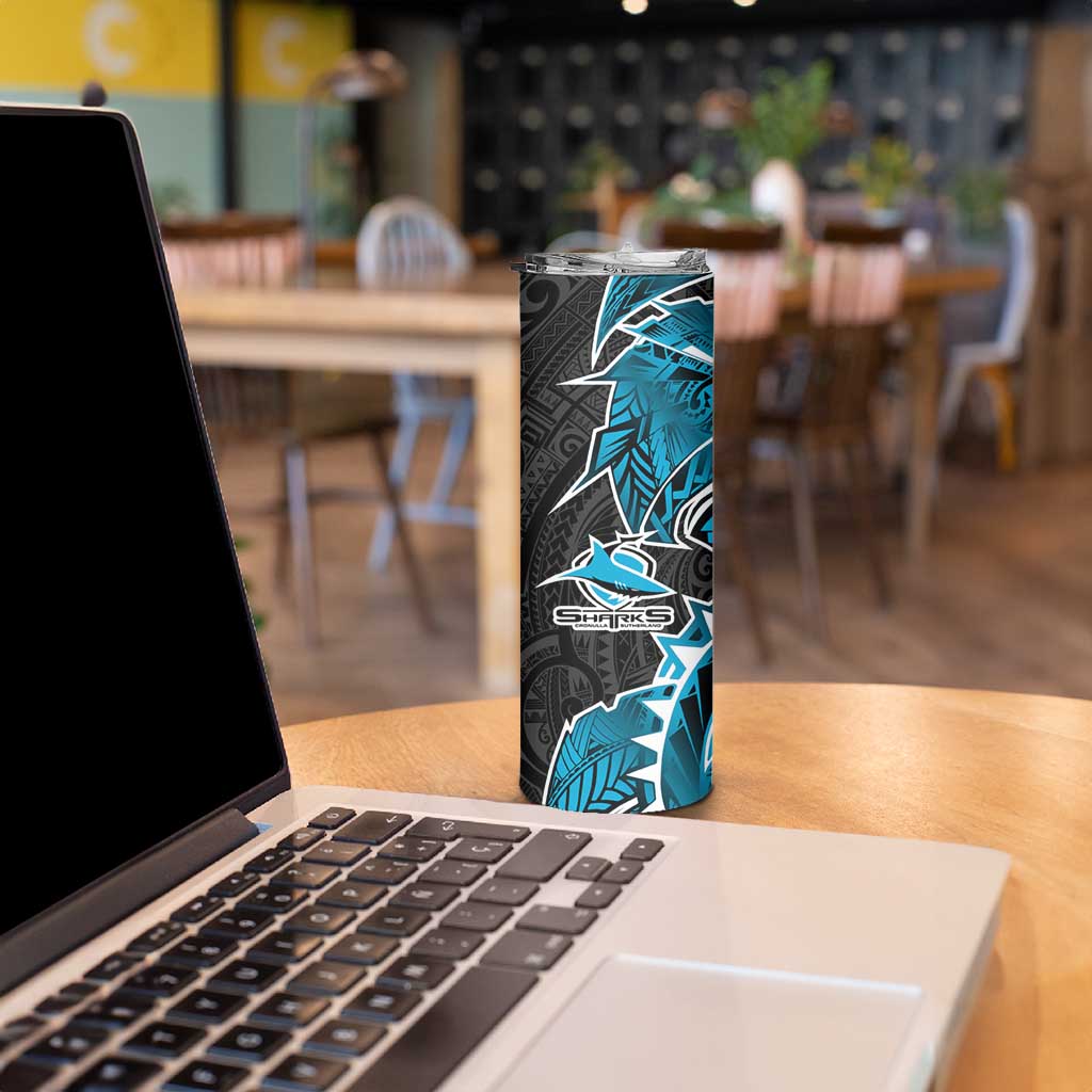 Cronulla Sharks Skinny Tumbler Polynesian Tribal Tattoo Pacific Sport Art
