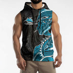 Cronulla Sharks Sleeveless Hoodie Polynesian Tribal Tattoo Pacific Sport Art