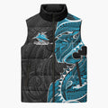 Cronulla Sharks Sleeveless Puffer Jacket Polynesian Tribal Tattoo Pacific Sport Art