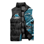 Cronulla Sharks Sleeveless Puffer Jacket Polynesian Tribal Tattoo Pacific Sport Art