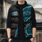 Cronulla Sharks Sleeveless Puffer Jacket Polynesian Tribal Tattoo Pacific Sport Art