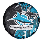 Cronulla Sharks Spare Tire Cover Polynesian Tribal Tattoo Pacific Sport Art