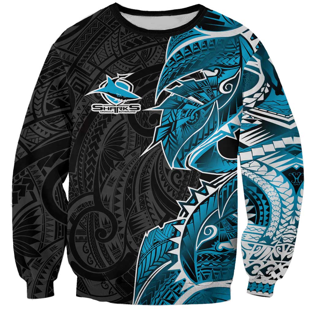 Cronulla Sharks Sweatshirt Polynesian Tribal Tattoo Pacific Sport Art