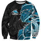Cronulla Sharks Sweatshirt Polynesian Tribal Tattoo Pacific Sport Art