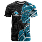Cronulla Sharks T Shirt Polynesian Tribal Tattoo Pacific Sport Art