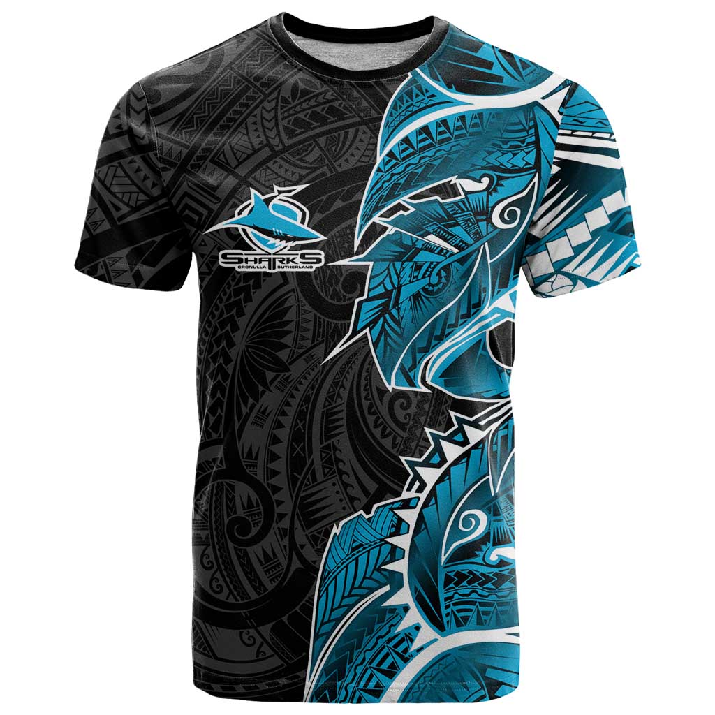 Cronulla Sharks T Shirt Polynesian Tribal Tattoo Pacific Sport Art