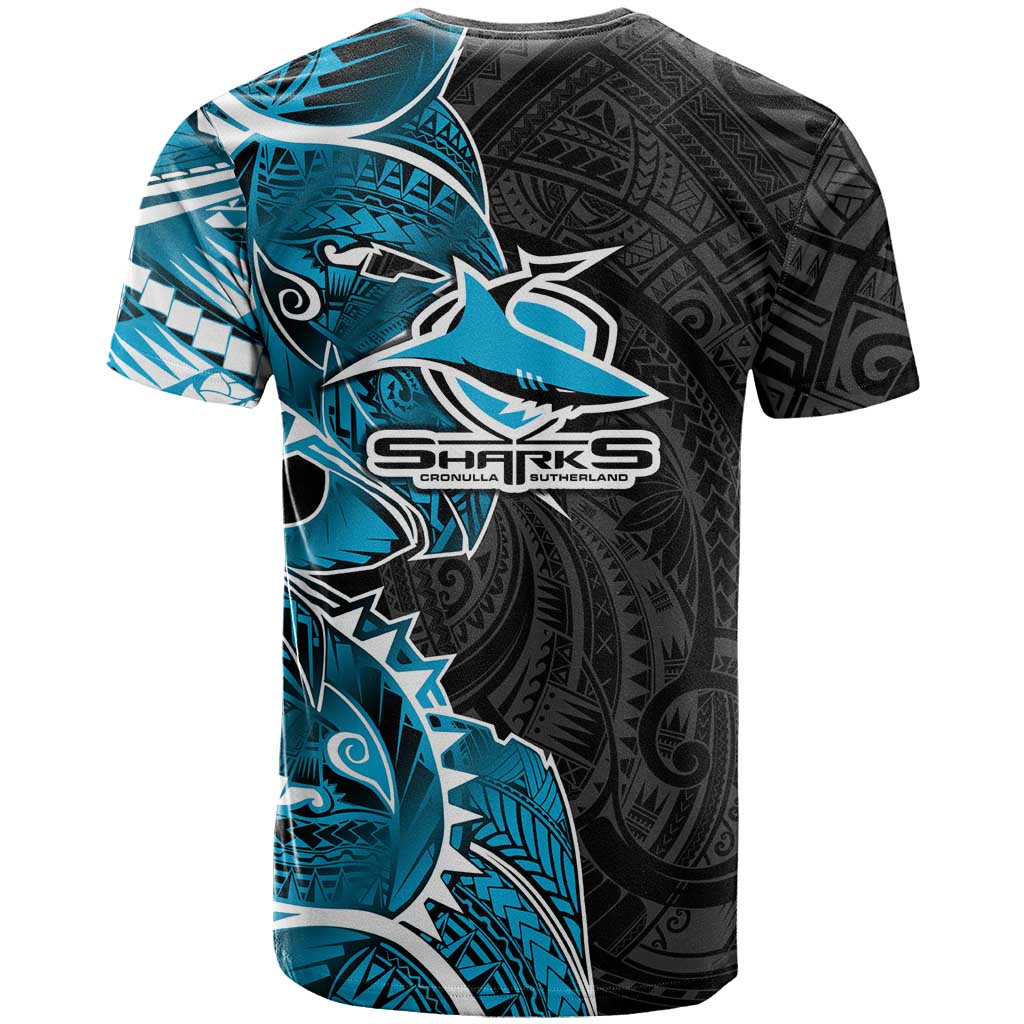 Cronulla Sharks T Shirt Polynesian Tribal Tattoo Pacific Sport Art