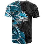 Cronulla Sharks T Shirt Polynesian Tribal Tattoo Pacific Sport Art