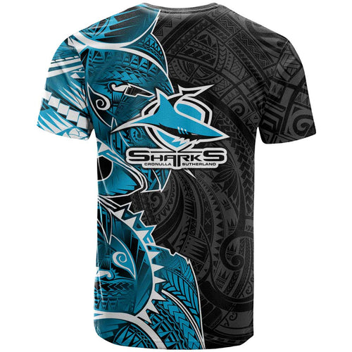 Cronulla Sharks T Shirt Polynesian Tribal Tattoo Pacific Sport Art