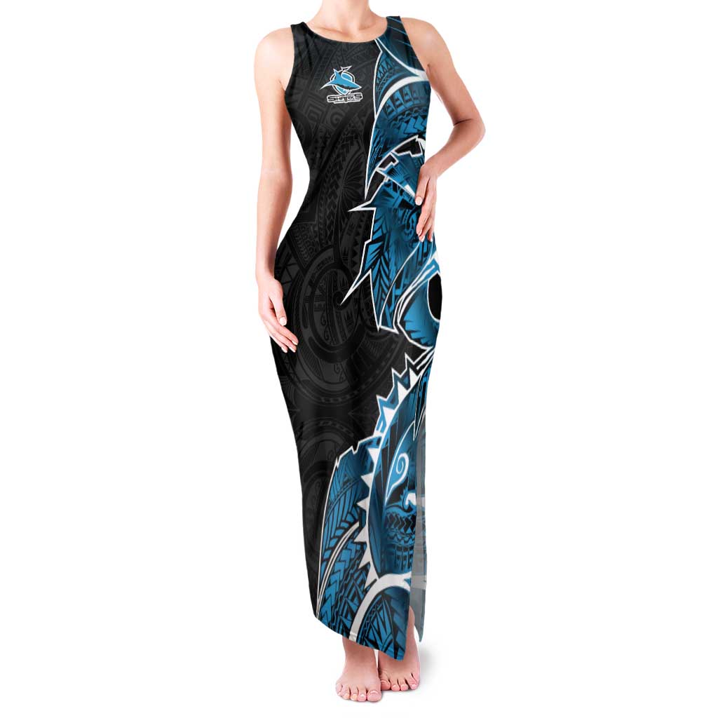 Cronulla Sharks Tank Maxi Dress Polynesian Tribal Tattoo Pacific Sport Art