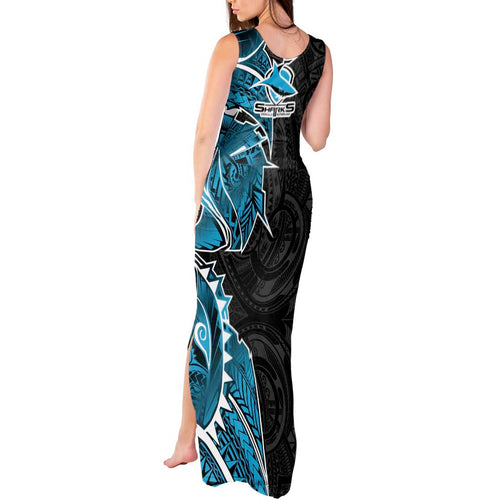 Cronulla Sharks Tank Maxi Dress Polynesian Tribal Tattoo Pacific Sport Art