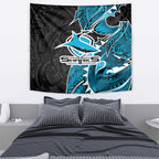 Cronulla Sharks Tapestry Polynesian Tribal Tattoo Pacific Sport Art