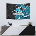 Cronulla Sharks Tapestry Polynesian Tribal Tattoo Pacific Sport Art