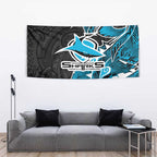 Cronulla Sharks Tapestry Polynesian Tribal Tattoo Pacific Sport Art