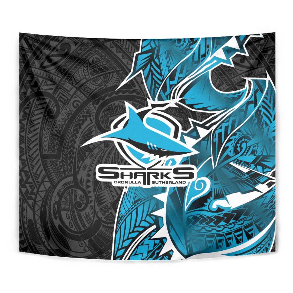 Cronulla Sharks Tapestry Polynesian Tribal Tattoo Pacific Sport Art