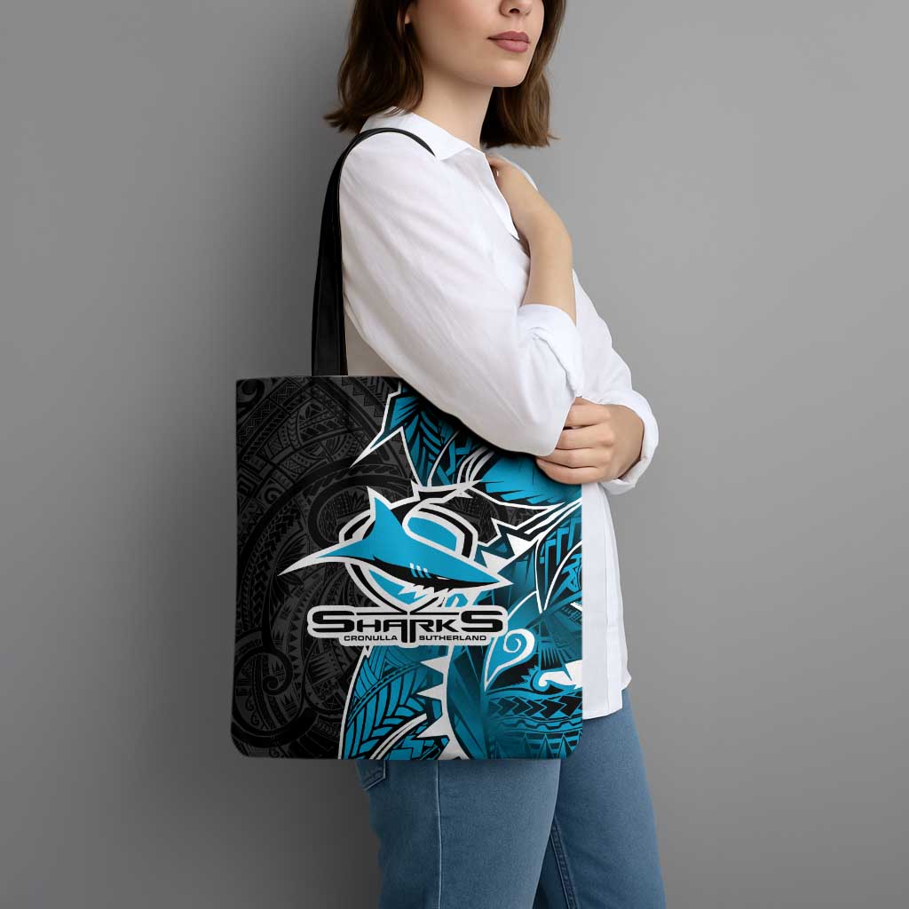 Cronulla Sharks Tote Bag Polynesian Tribal Tattoo Pacific Sport Art