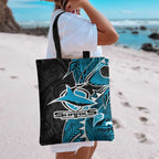 Cronulla Sharks Tote Bag Polynesian Tribal Tattoo Pacific Sport Art