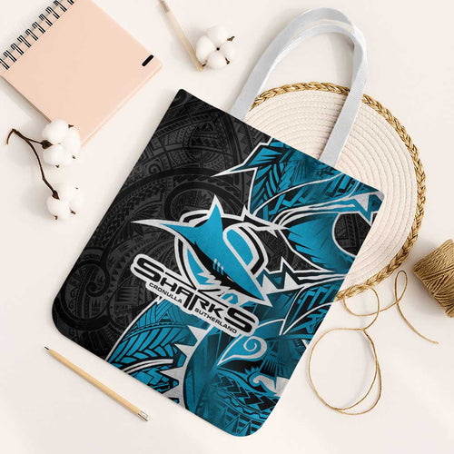 Cronulla Sharks Tote Bag Polynesian Tribal Tattoo Pacific Sport Art