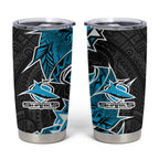 Cronulla Sharks Tumbler Cup Polynesian Tribal Tattoo Pacific Sport Art