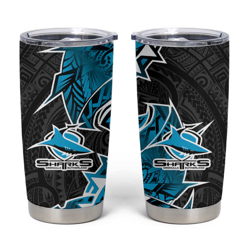 Cronulla Sharks Tumbler Cup Polynesian Tribal Tattoo Pacific Sport Art