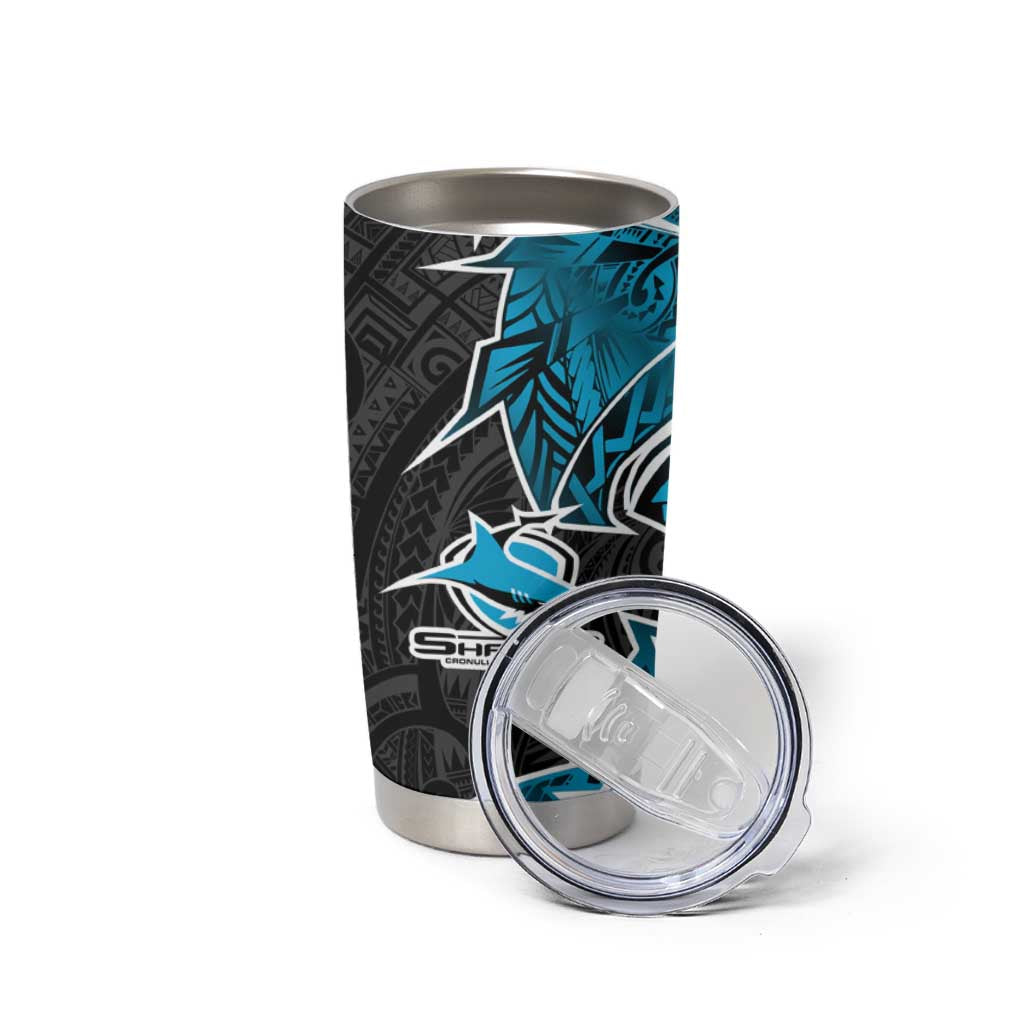 Cronulla Sharks Tumbler Cup Polynesian Tribal Tattoo Pacific Sport Art