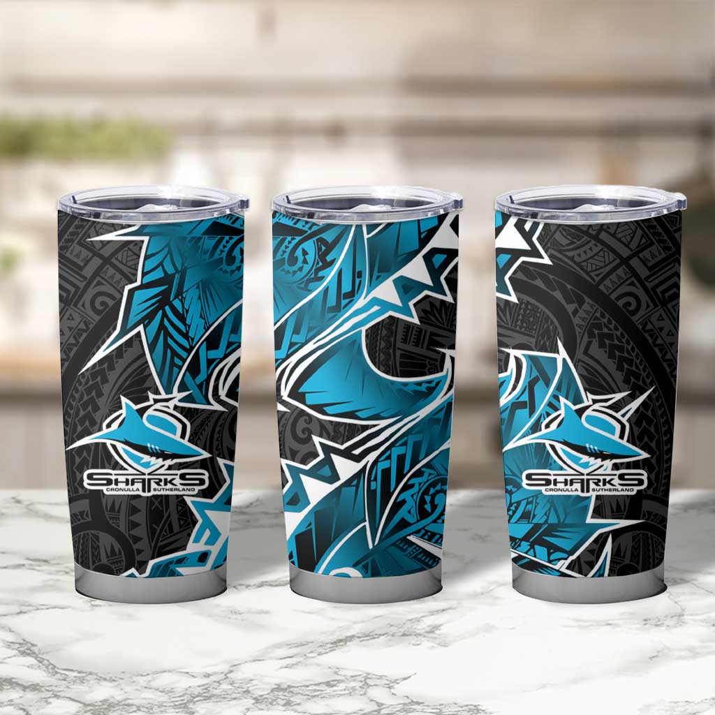 Cronulla Sharks Tumbler Cup Polynesian Tribal Tattoo Pacific Sport Art