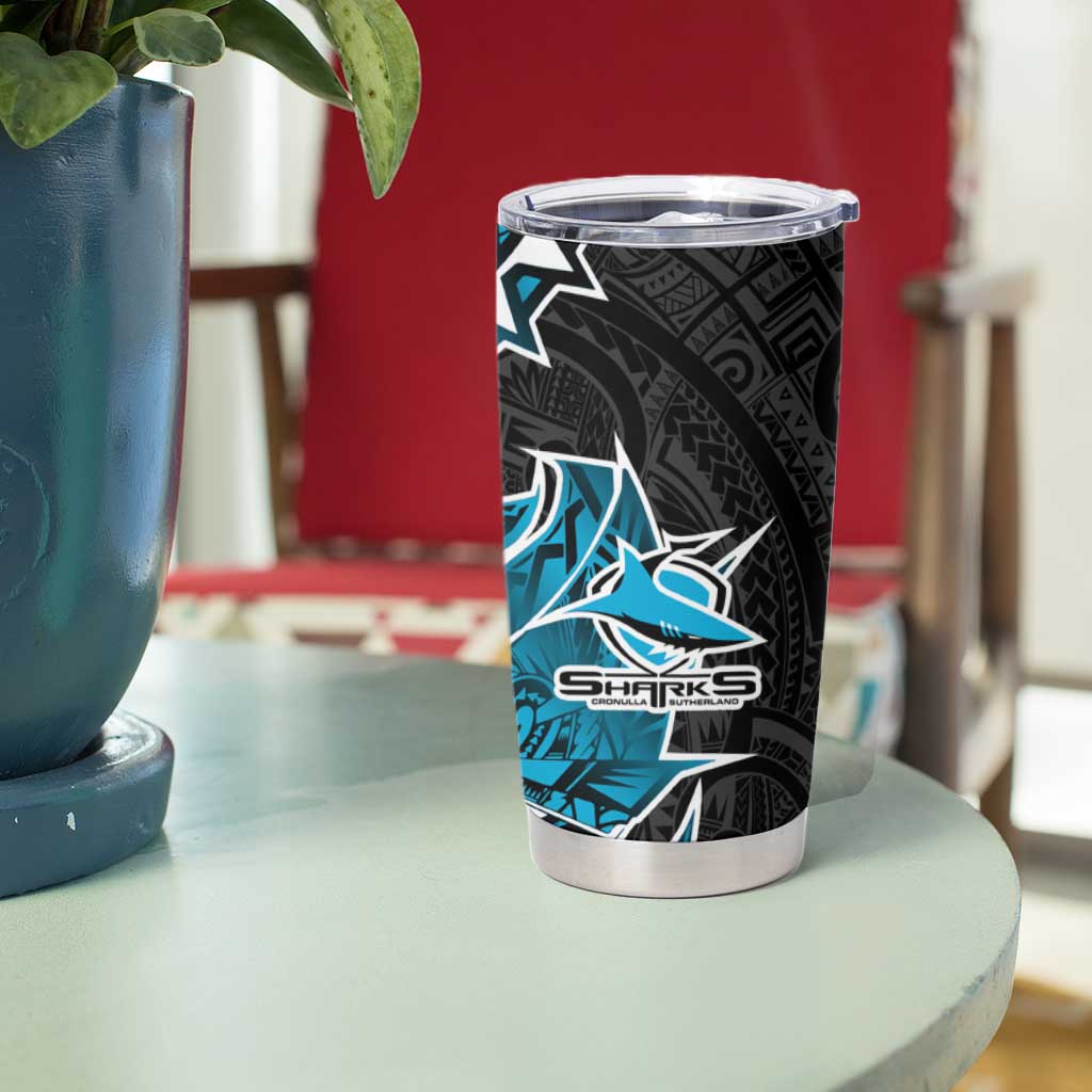 Cronulla Sharks Tumbler Cup Polynesian Tribal Tattoo Pacific Sport Art