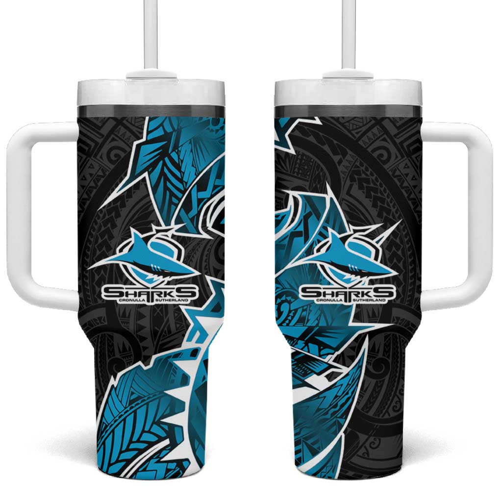 Cronulla Sharks Tumbler With Handle Polynesian Tribal Tattoo Pacific Sport Art