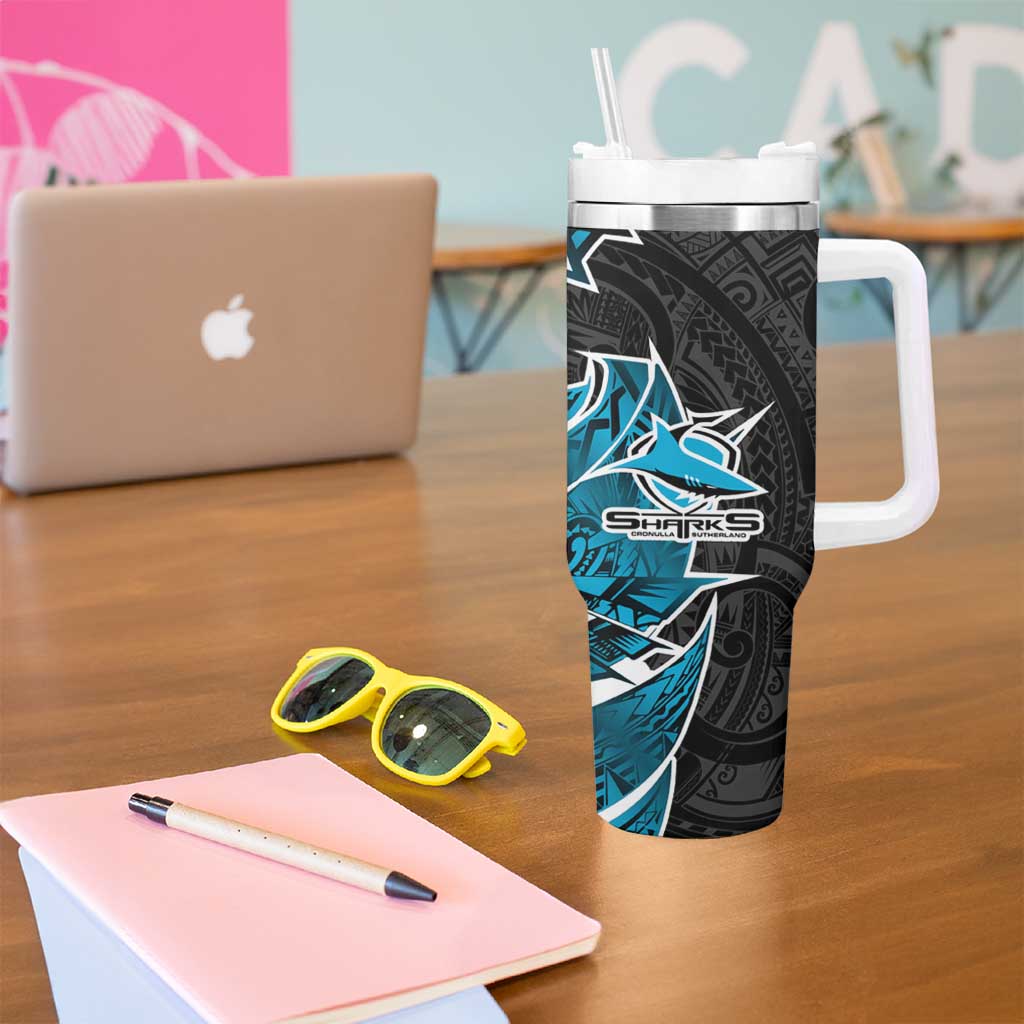 Cronulla Sharks Tumbler With Handle Polynesian Tribal Tattoo Pacific Sport Art