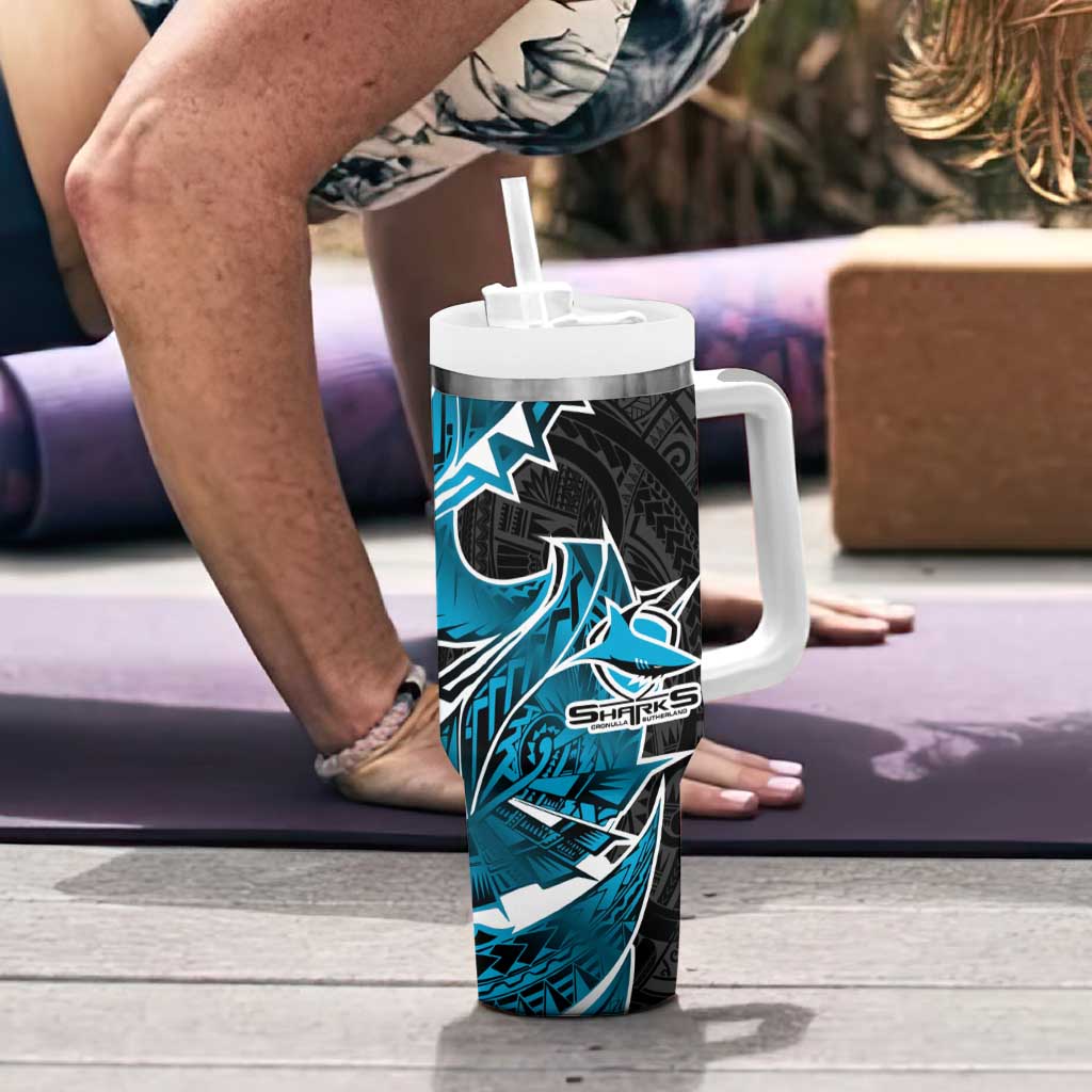 Cronulla Sharks Tumbler With Handle Polynesian Tribal Tattoo Pacific Sport Art