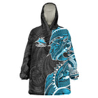 Cronulla Sharks Wearable Blanket Hoodie Polynesian Tribal Tattoo Pacific Sport Art