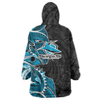 Cronulla Sharks Wearable Blanket Hoodie Polynesian Tribal Tattoo Pacific Sport Art