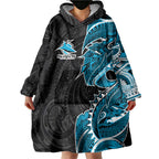 Cronulla Sharks Wearable Blanket Hoodie Polynesian Tribal Tattoo Pacific Sport Art